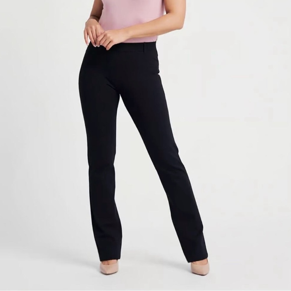 Betabrand Black Classic Straight Leg Ponte Pants